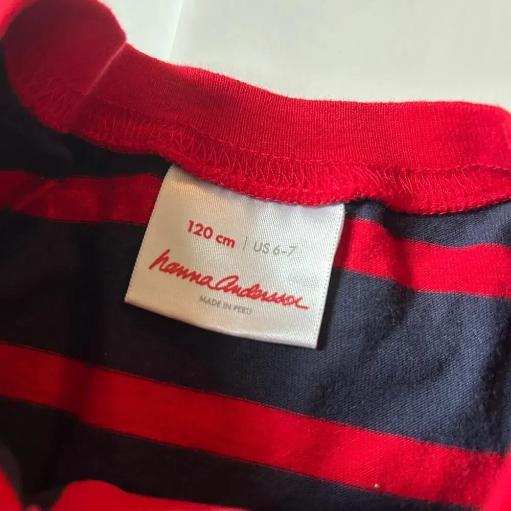 Hanna Andersson 100% Cotton Striped Henley Top 120